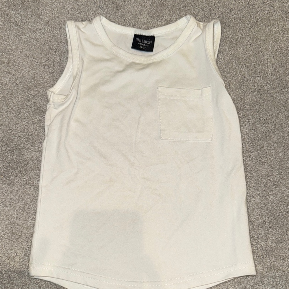 Little Bipsy White Kids Tank Top